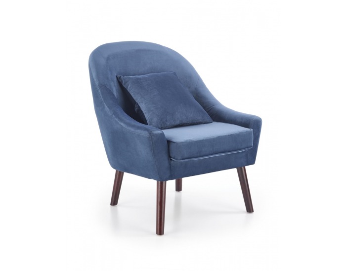 Kreslo Opale - tmavomodrá / tmavý orech