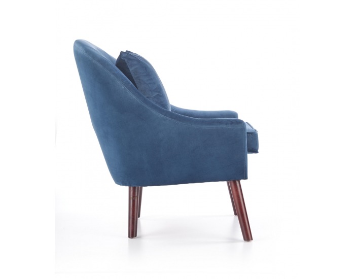 Kreslo Opale - tmavomodrá / tmavý orech