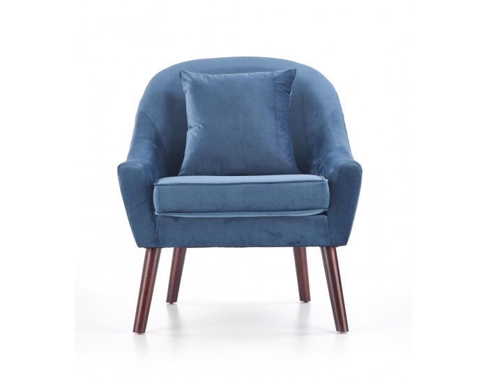 Kreslo Opale - tmavomodrá / tmavý orech