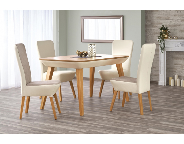 Rozkladací jedálenský stôl Orchid - dub medový / béžová
