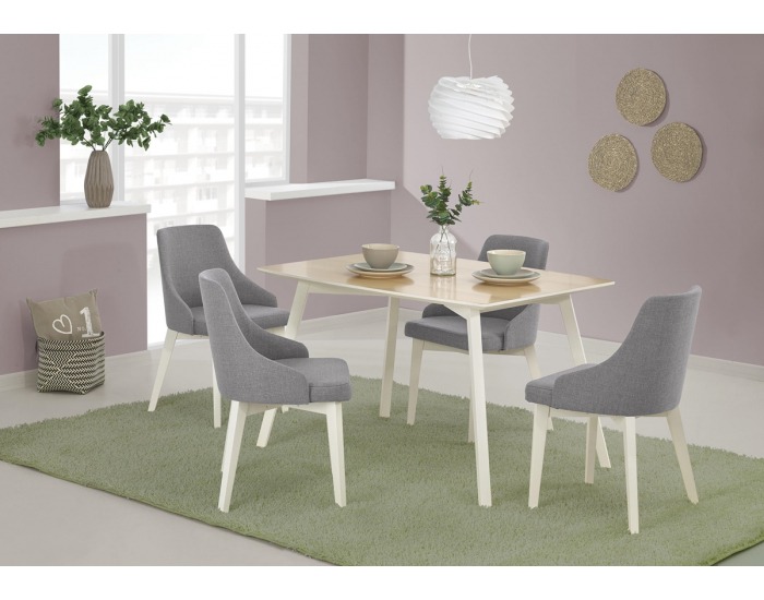 Jedálenský stôl Petrus - buk / biela