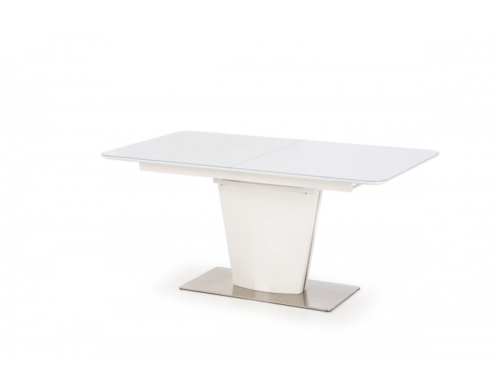 Sklenený rozkladací jedálenský stôl Platon - biely lesk