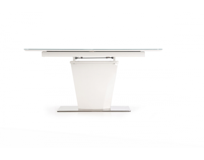 Sklenený rozkladací jedálenský stôl Platon - biely lesk