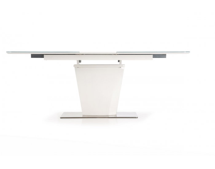 Sklenený rozkladací jedálenský stôl Platon - biely lesk