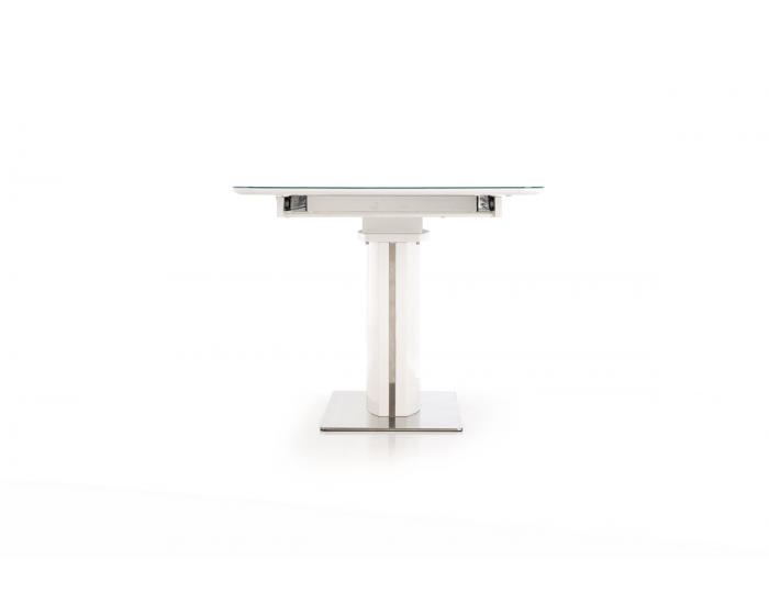 Sklenený rozkladací jedálenský stôl Platon - biely lesk