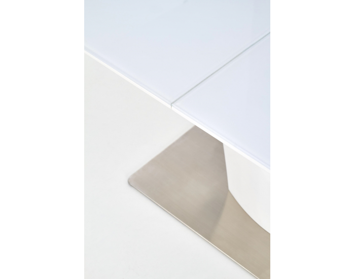 Sklenený rozkladací jedálenský stôl Platon - biely lesk