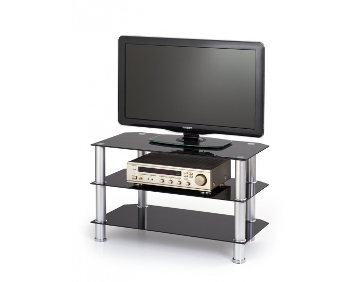 Sklenený TV stolík RTV-21 - čierna