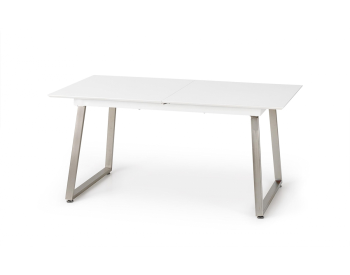 Rozkladací jedálenský stôl Thomas - biely lesk / betón