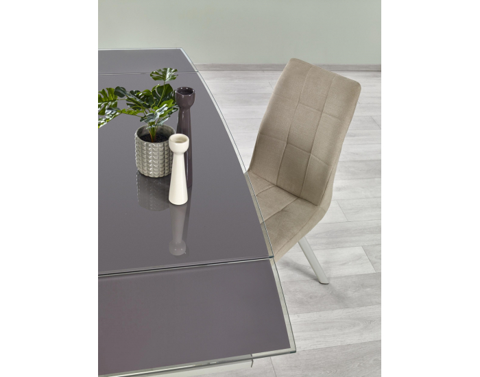 Sklenený rozkladací jedálenský stôl Turion - svetlobéžová / khaki