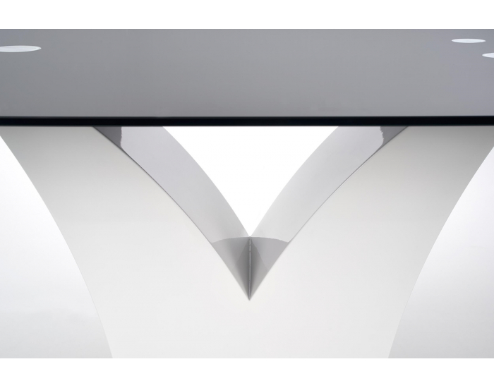 Sklenený jedálenský stôl Vesper - čierna / biely lesk