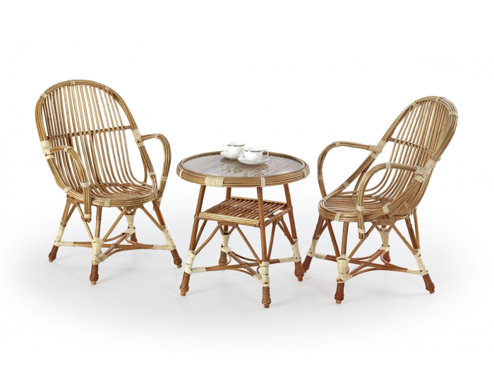 Prútený záhradný stolík Wicker - prírodná