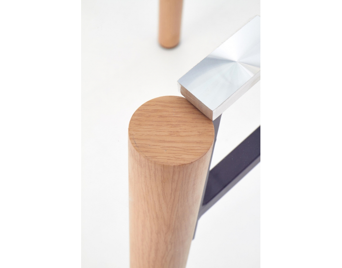 Okrúhly sklenený jedálenský stôl Yukon - priehľadná / buk