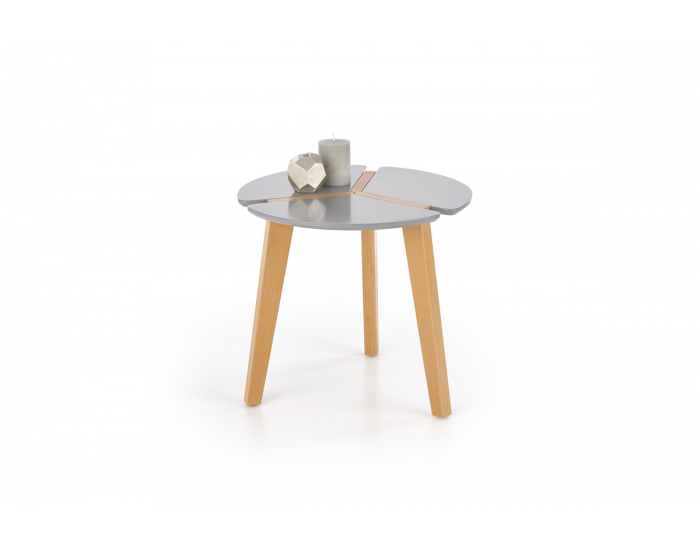 Okrúhly konferenčný stolík Zeta - sivý lesk / buk