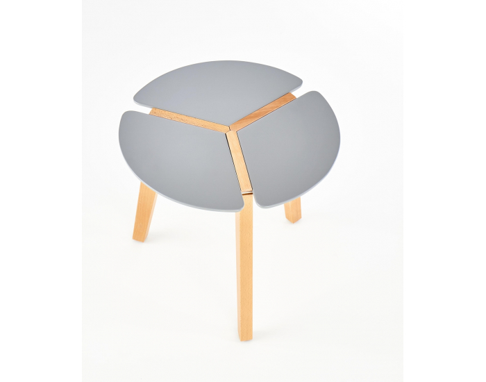 Okrúhly konferenčný stolík Zeta - sivý lesk / buk