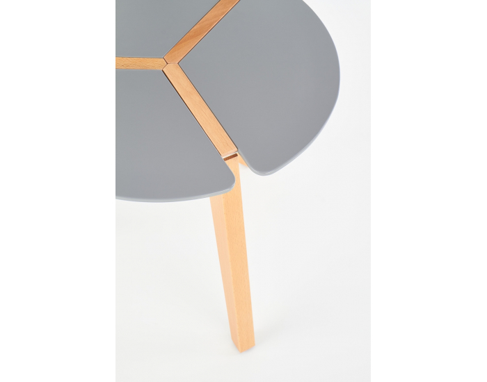 Okrúhly konferenčný stolík Zeta - sivý lesk / buk