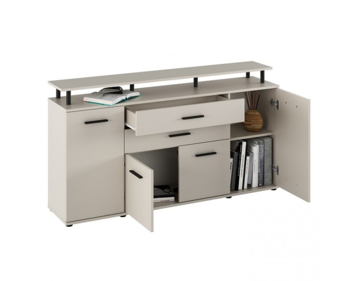 Štvordverová komoda so zásuvkami Hanola - kašmír