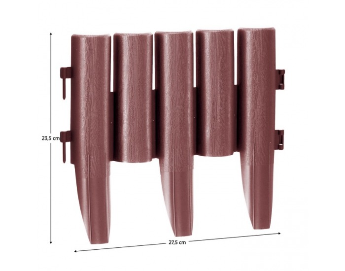 Obruba trávnika / záhradný plôtik (10 ks) Hansi New - hnedá