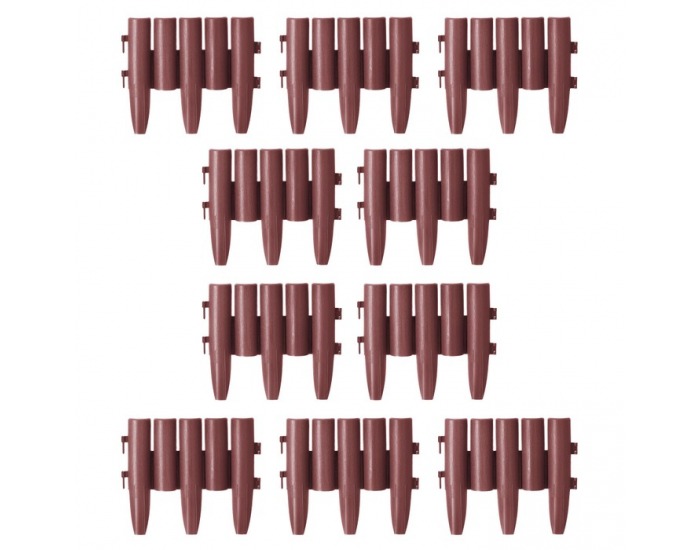 Obruba trávnika / záhradný plôtik (10 ks) Hansi New - hnedá