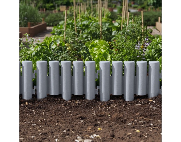 Obruba trávnika / záhradný plôtik (10 ks) Hansi New - sivá