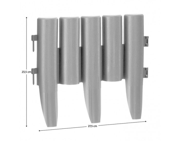 Obruba trávnika / záhradný plôtik (10 ks) Hansi New - sivá