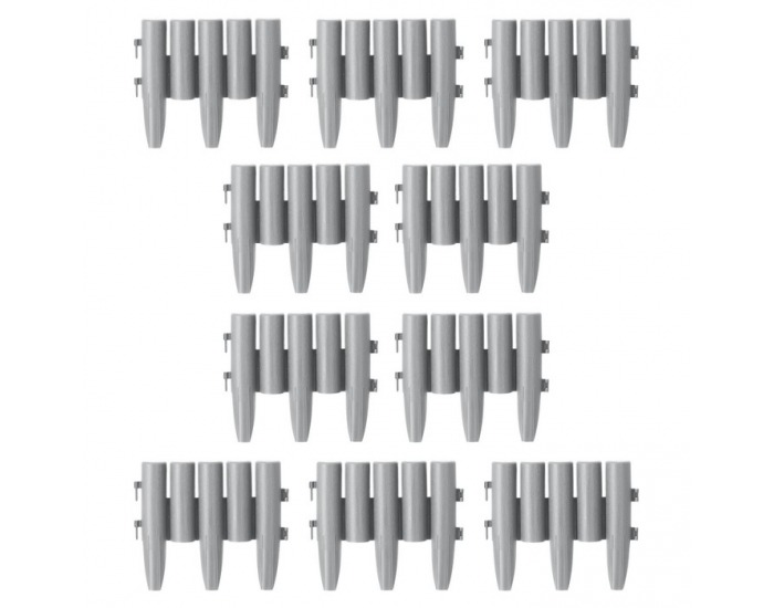 Obruba trávnika / záhradný plôtik (10 ks) Hansi New - sivá