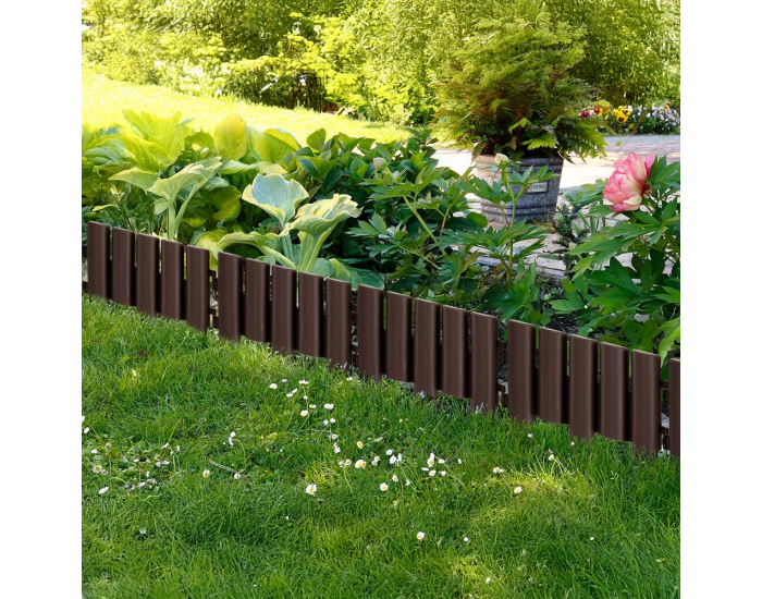 Obruba trávnika / záhradný plôtik (8 ks) Hansi - hnedá