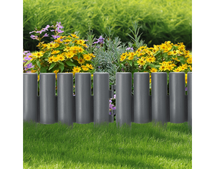 Obruba trávnika / záhradný plôtik (8 ks) Hansi - sivá