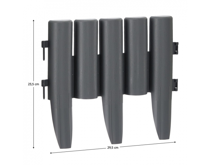 Obruba trávnika / záhradný plôtik (8 ks) Hansi - sivá