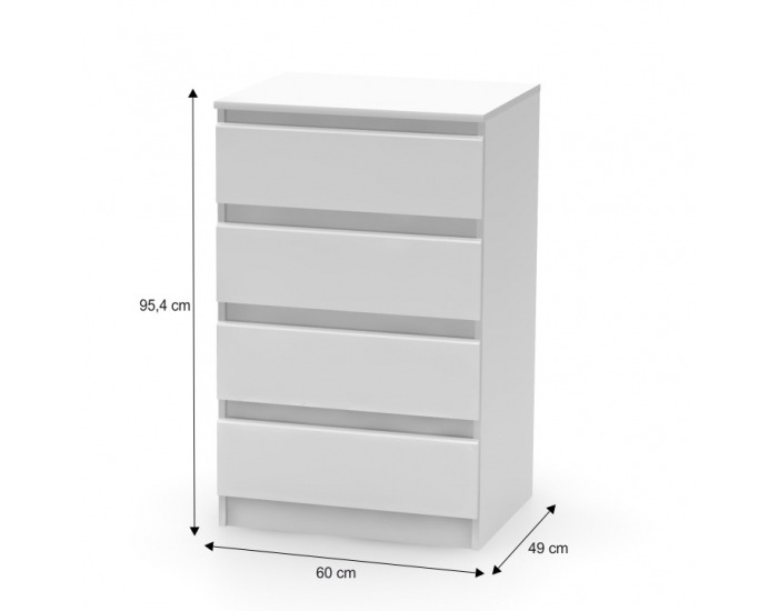 Zásuvková komoda Hany 014 - biela
