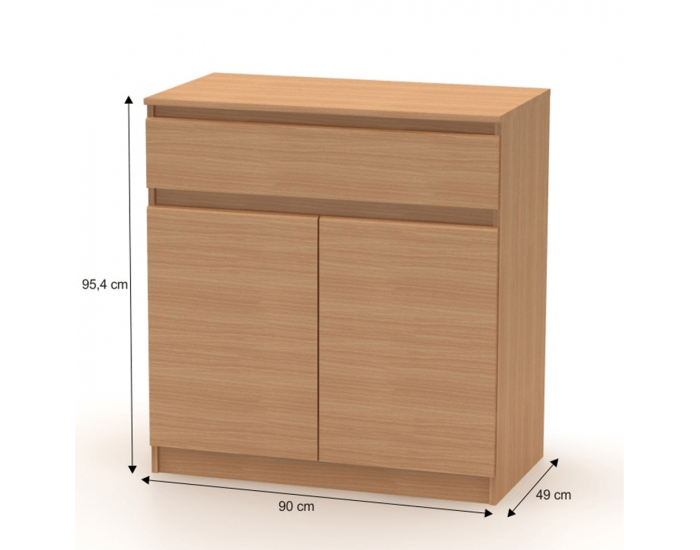 Dvojdverová komoda so zásuvkou Hany New 007 - buk