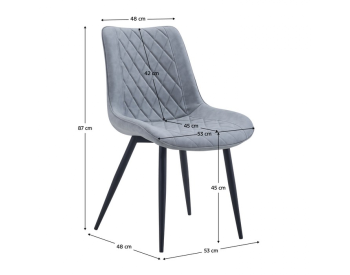 Jedálenská stolička Harlan - sivá / čierna