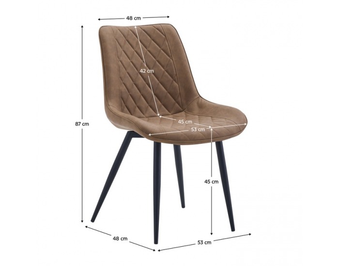 Jedálenská stolička Harlan - svetlohnedá / čierna