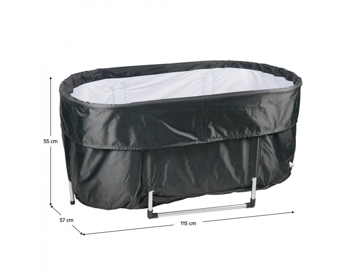 Prenosná skladacia vaňa na otužovanie Harto 290 l - čierna