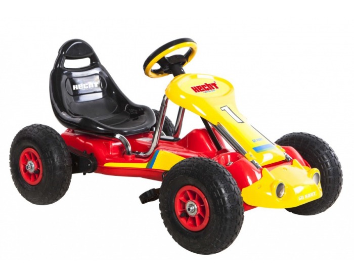 Detská šlapacia motokára 59788 - červená / žltá / čierna