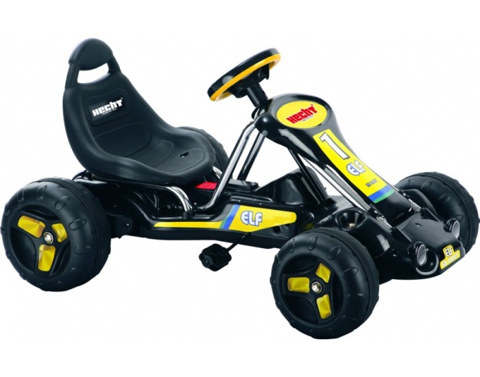 Detská šlapacia motokára 59789 - čierna / žltá