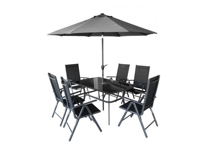 Záhradný set Shadow Set - sivá / čierna