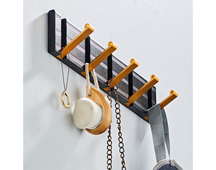 Vešiak na stenu Heger - čierna / zlatá