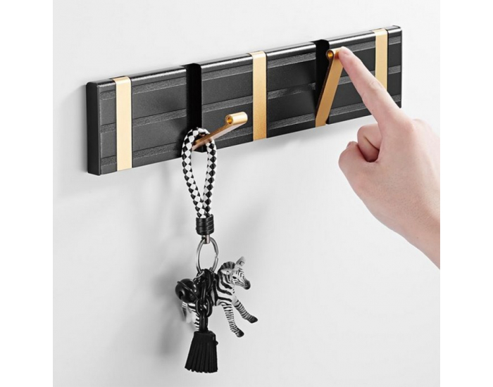 Vešiak na stenu Heger - čierna / zlatá