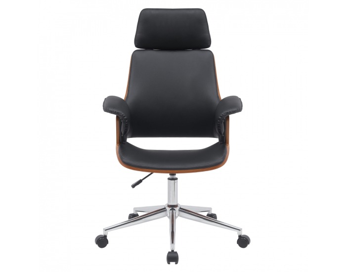 Kancelárske kreslo Hektor - čierna / orech / chróm