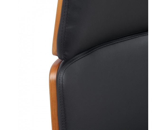 Kancelárske kreslo Hektor - čierna / orech / chróm