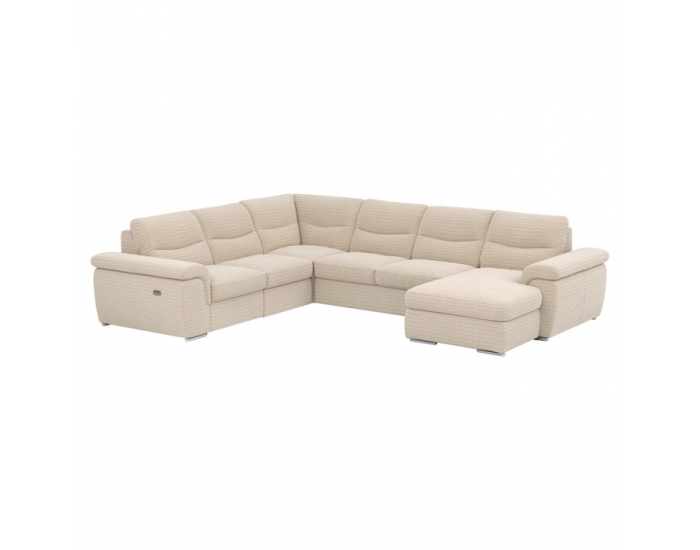 Rohová sedačka U s rozkladom a elektrickou funkciou výsuvu Hella Roh U L - béžová