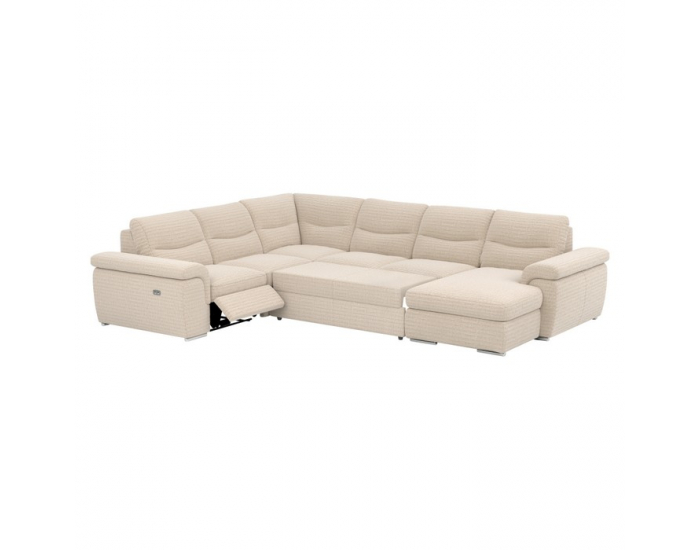 Rohová sedačka U s rozkladom a elektrickou funkciou výsuvu Hella Roh U L - béžová