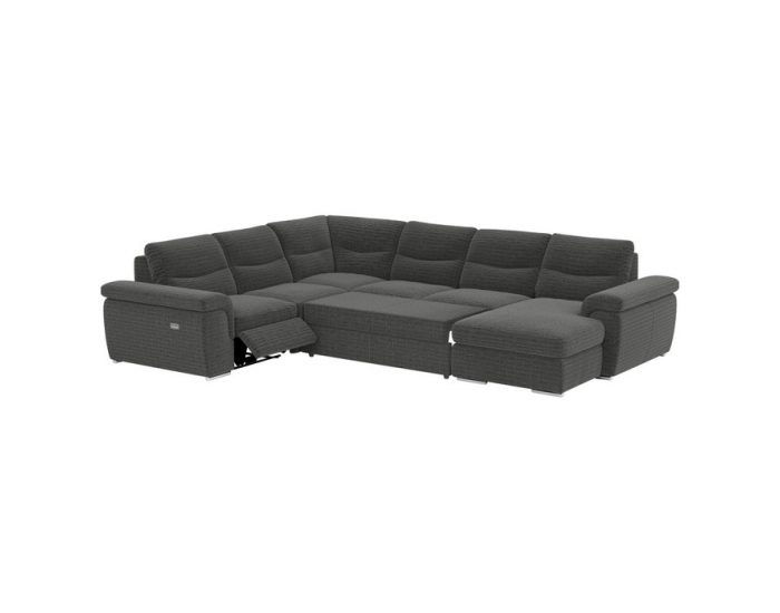 Rohová sedačka U s rozkladom a elektrickou funkciou výsuvu Hella Roh U L - grafit