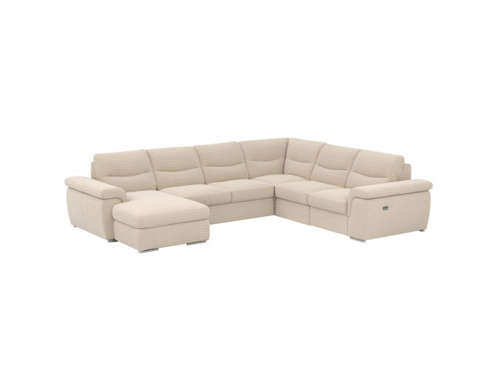 Rohová sedačka U s rozkladom a elektrickou funkciou výsuvu Hella Roh U P - béžová