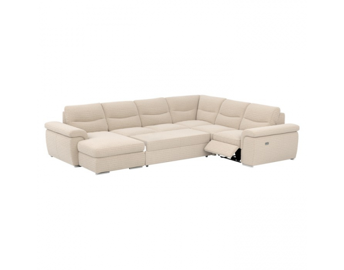 Rohová sedačka U s rozkladom a elektrickou funkciou výsuvu Hella Roh U P - béžová