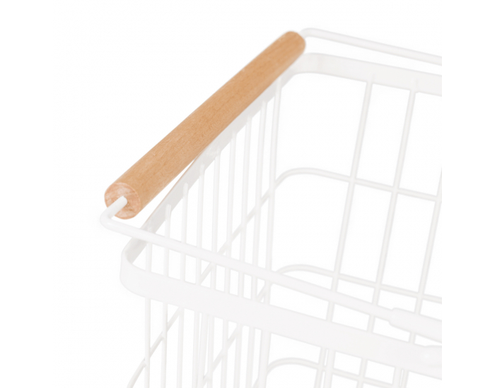 Viacúčelový regál s košíkmi na kolieskach Hermes - biela