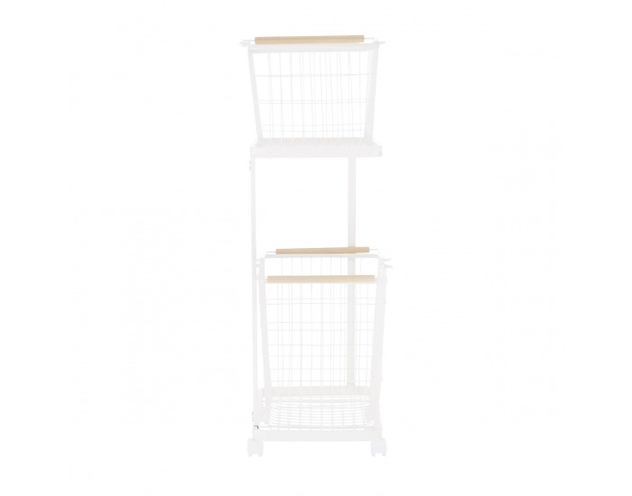 Viacúčelový regál s košíkmi na kolieskach Hermes - biela