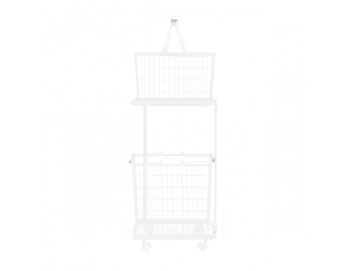 Viacúčelový regál s košíkmi na kolieskach Hermes - biela