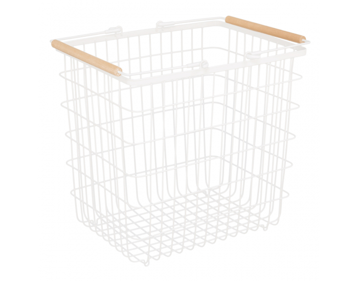 Viacúčelový regál s košíkmi na kolieskach Hermes - biela