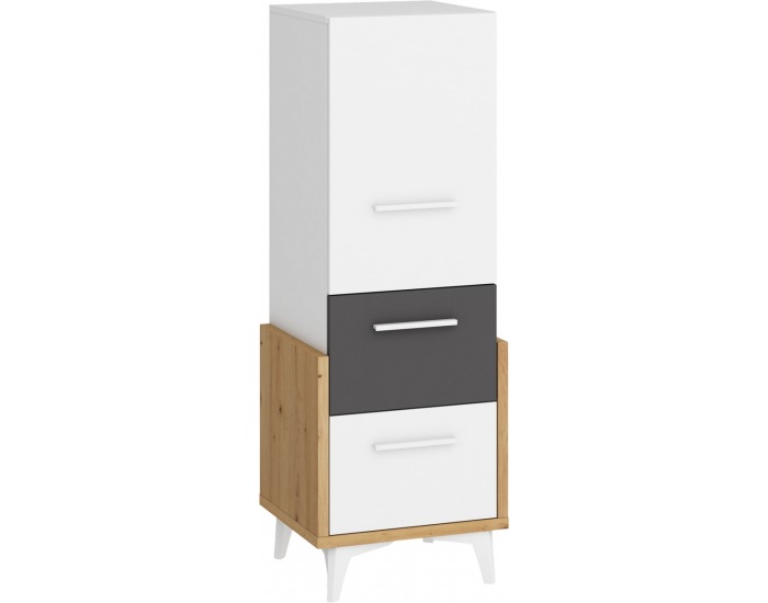 Komoda Hey HEY-01 - dub artisan / biela / grafit